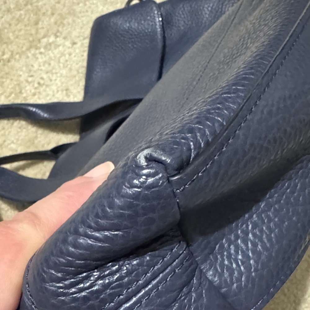 Coach Navy Leather Tote Bag - Picture 6 of 9